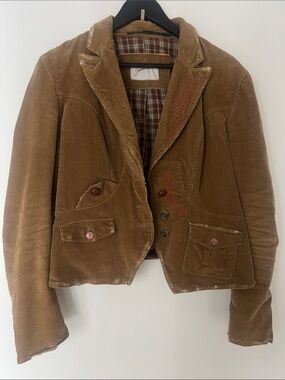 Corduroy Tailored Jean Jacket in Brown